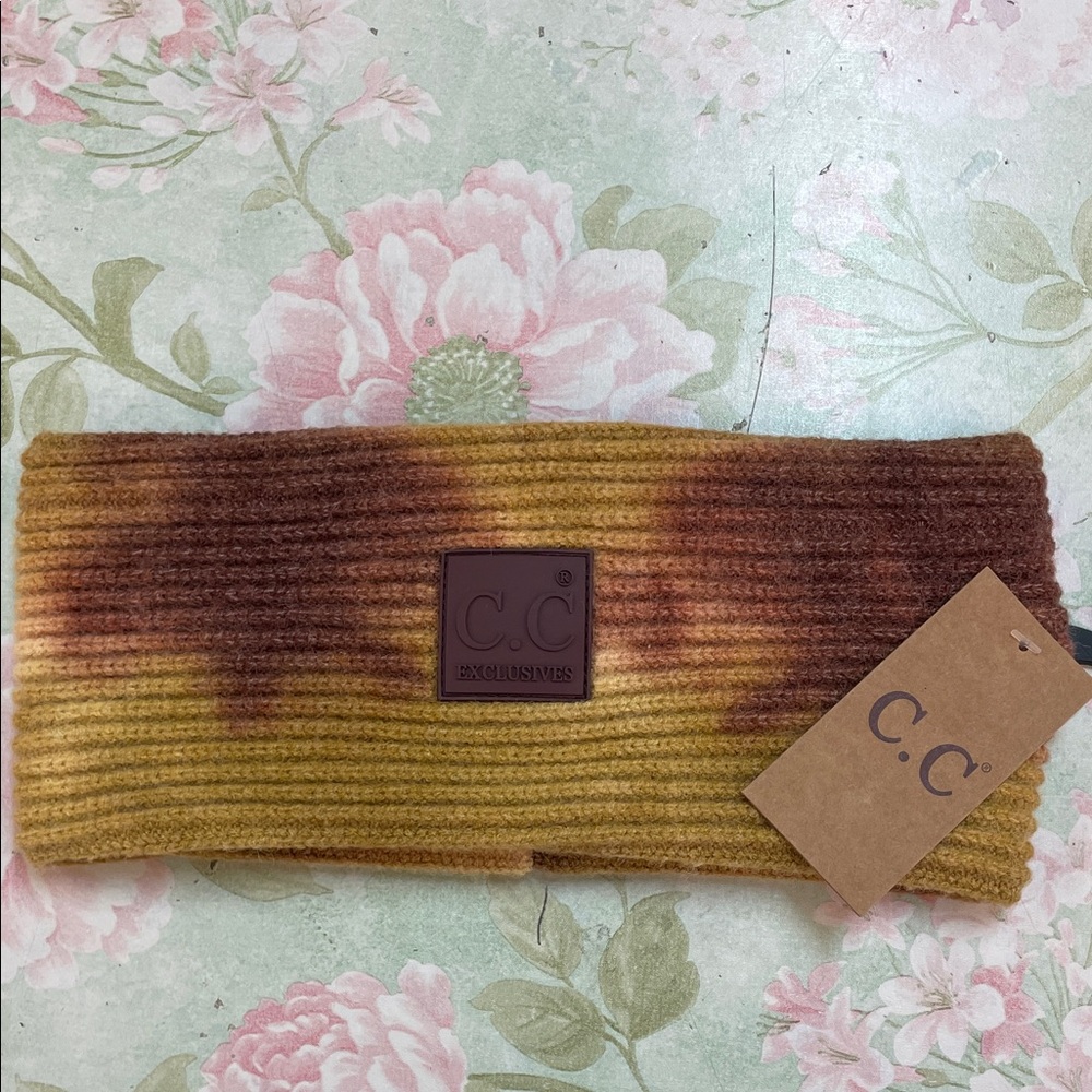 C.C Brown and Yellow Knit Headband